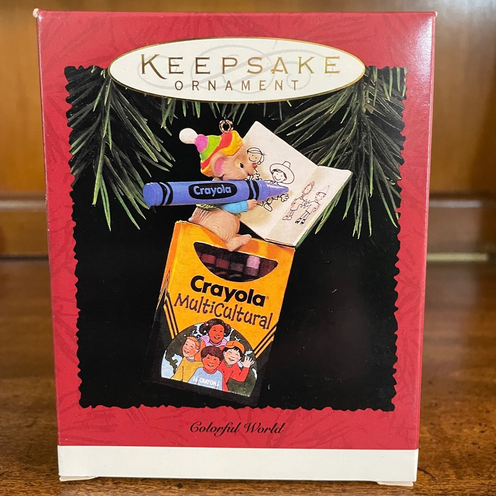 Hallmark Crayola Crayon Multicultural‎ Christmas Ornament Colorful World 1995